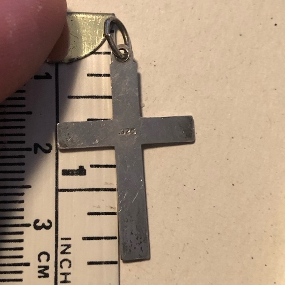 VTG Sterling Silver Cross Crucifix Floral Flower Filigree Style Design 925 - Picture 4 of 5